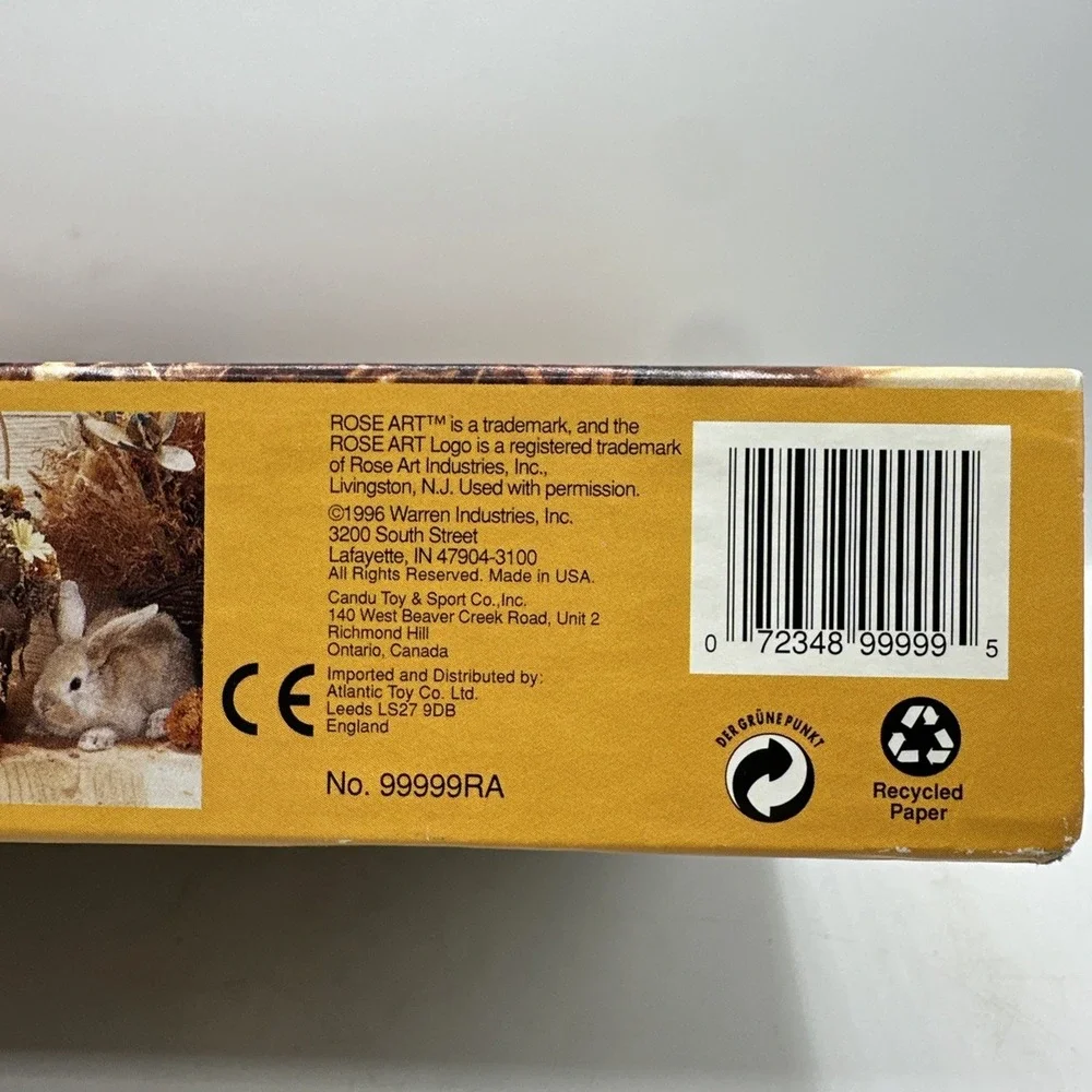 Rose Art 550 Piece Puzzle Brown Bunny  1996‎ Factory Sealed 99999RA Model #